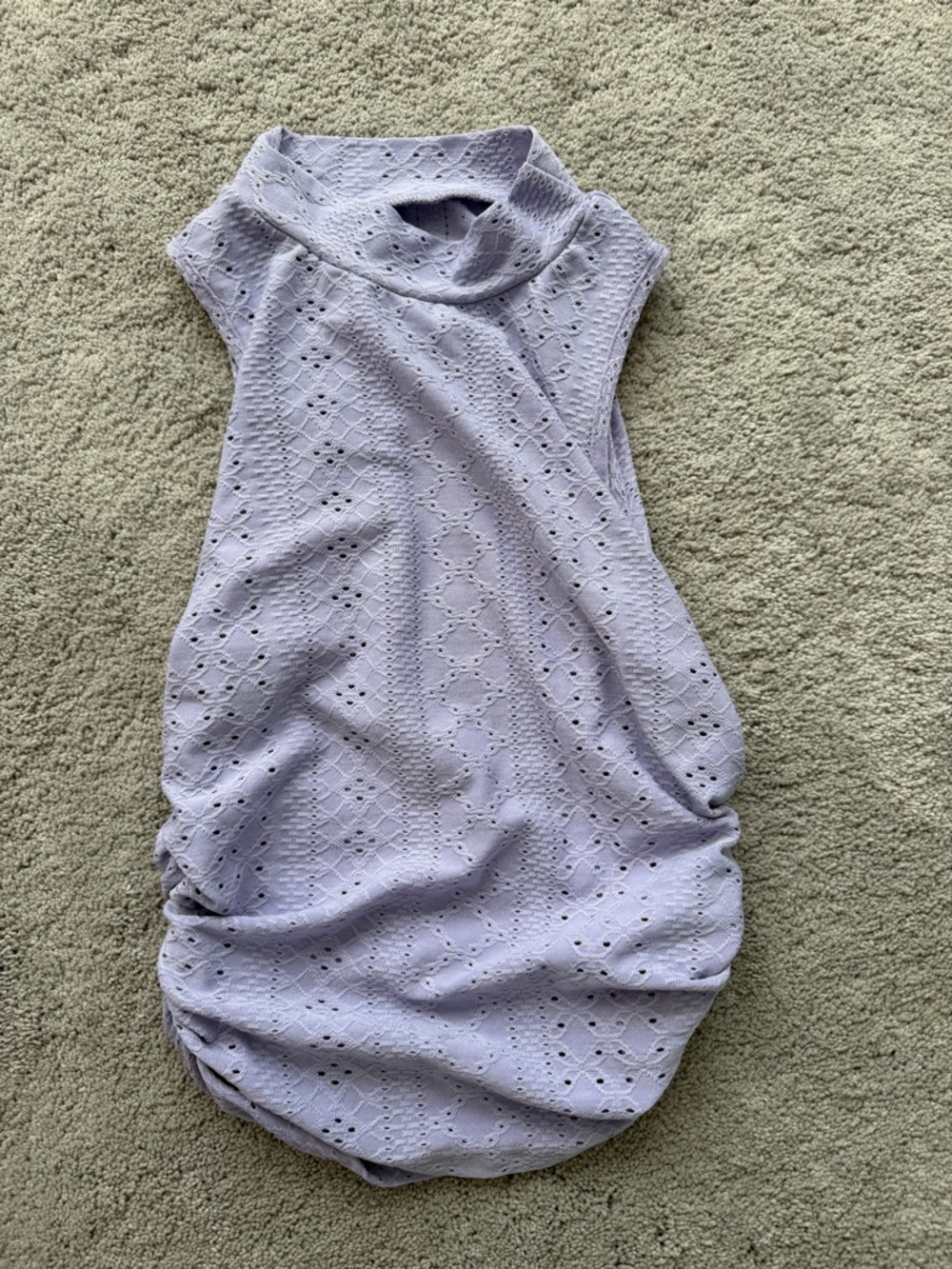 SHEIN Lavender Eyelet Sleeveless Tank Top